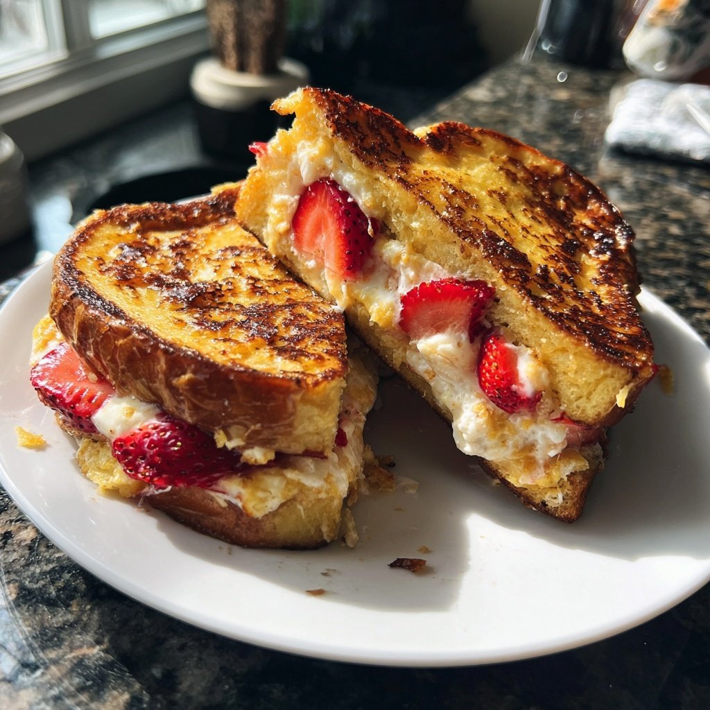 Strawberry Cream Cheese Stuffed French Toast