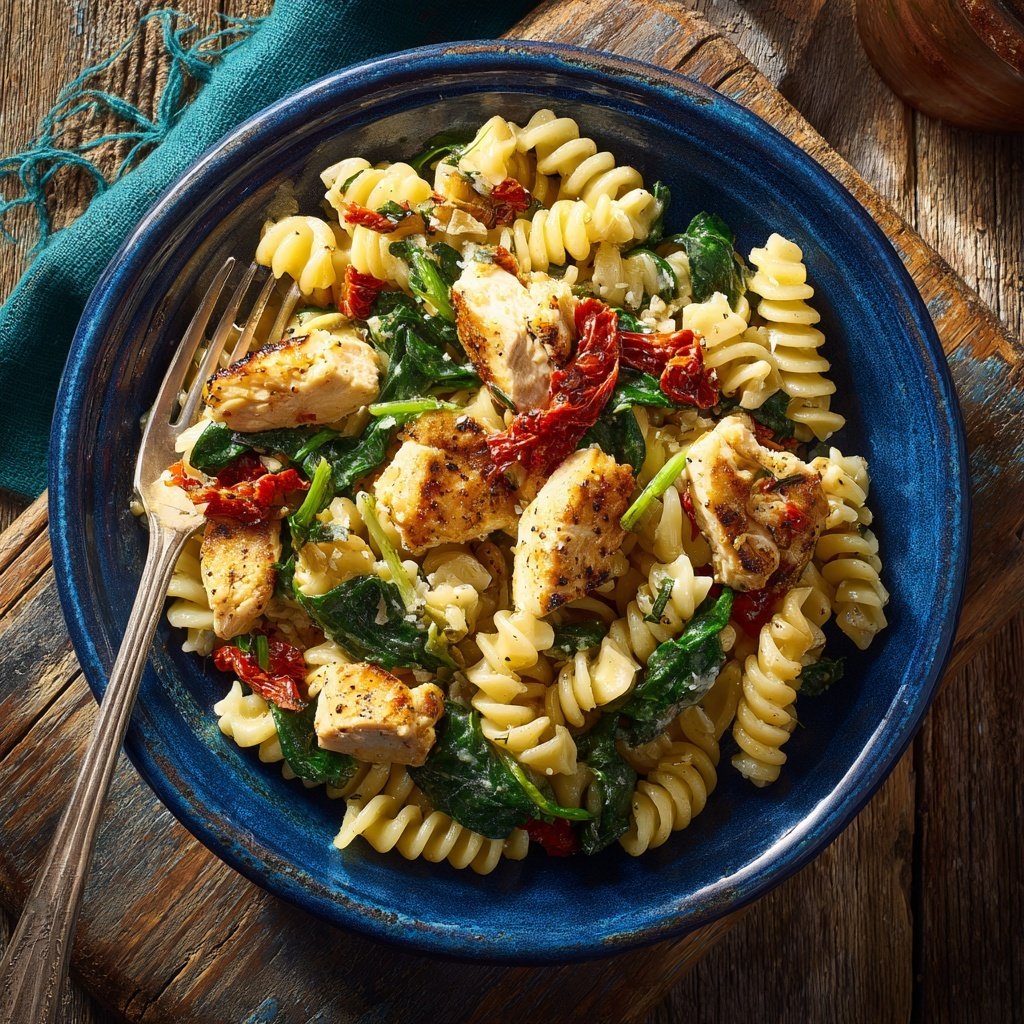 High Protein Chicken Pasta Bowl