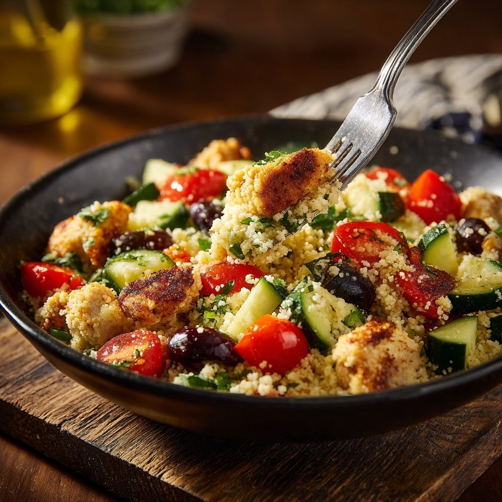Mediterranean Chicken Couscous Salad