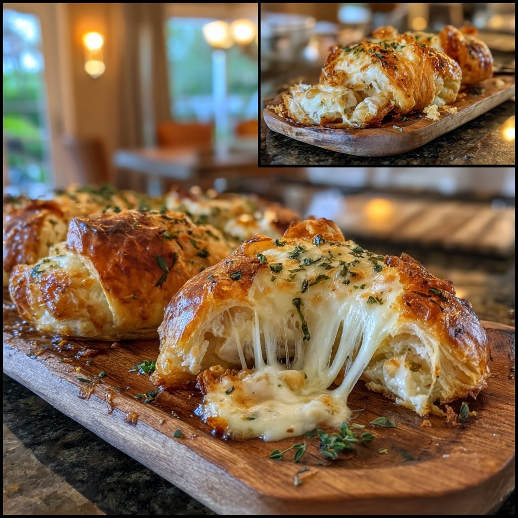 Buttery Cheese Filled Croissant Bake