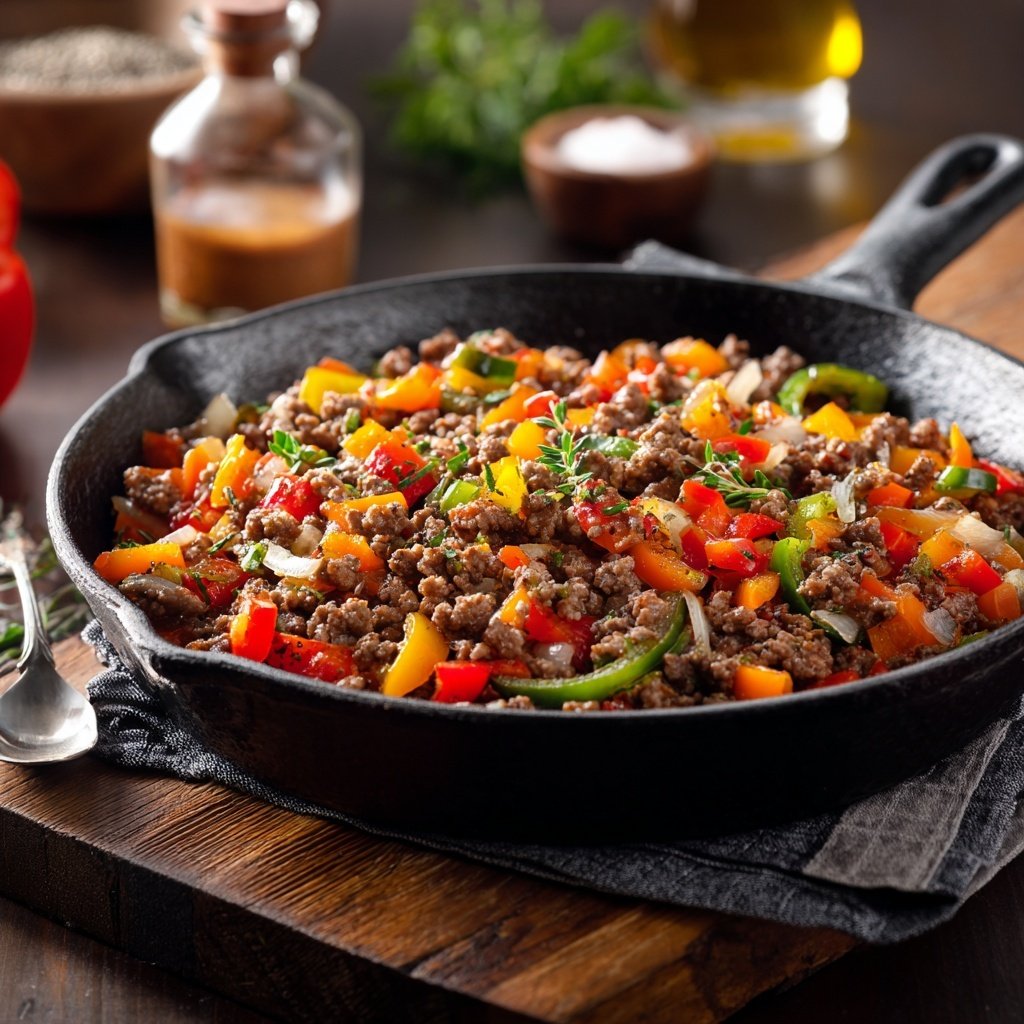 Ground Beef And Veggie Skillet
